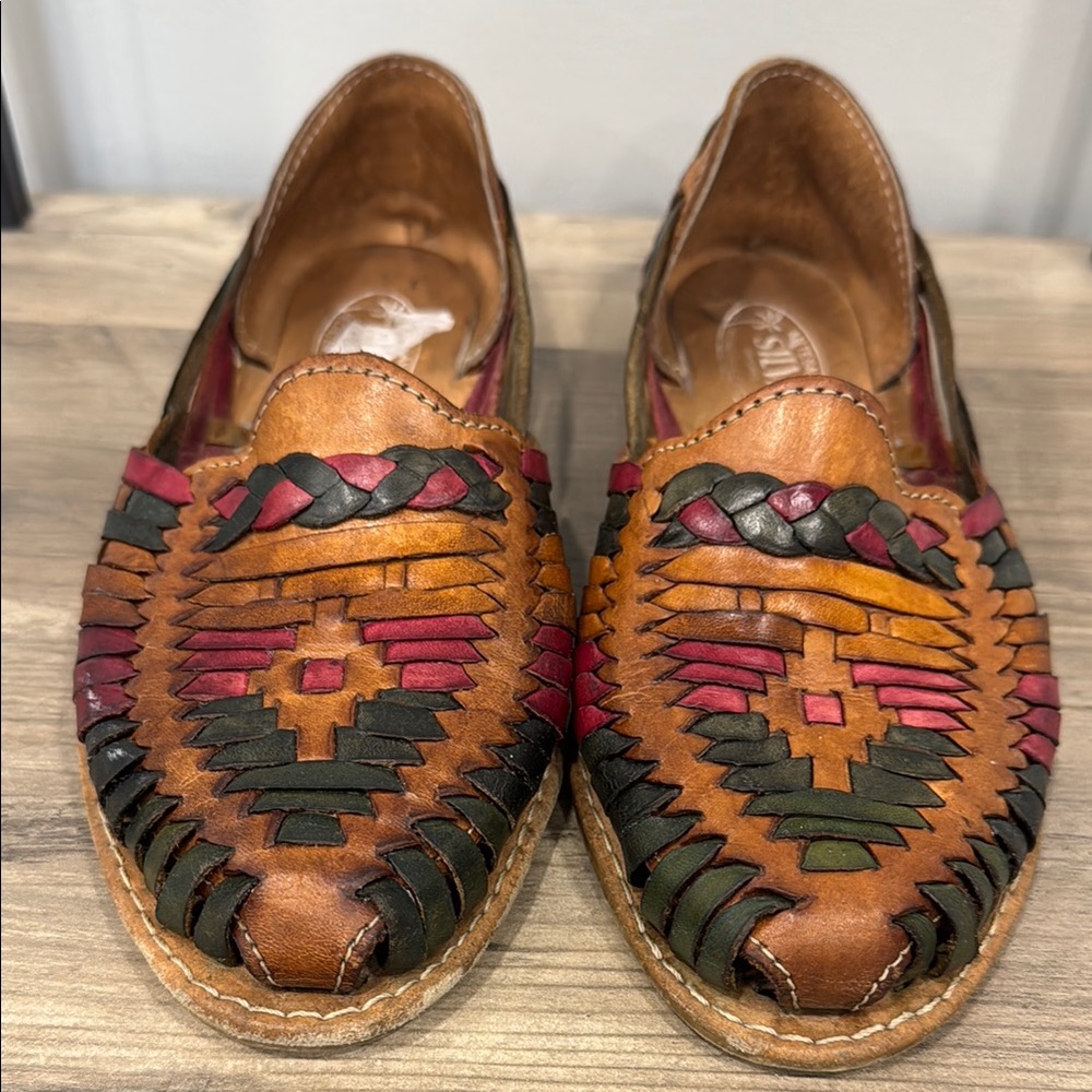 Colorful Woven Leather Sandals